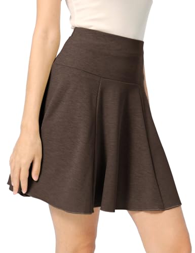 High Waist Flared A-Line Flared Mini Skirt with Elastic Waistband4