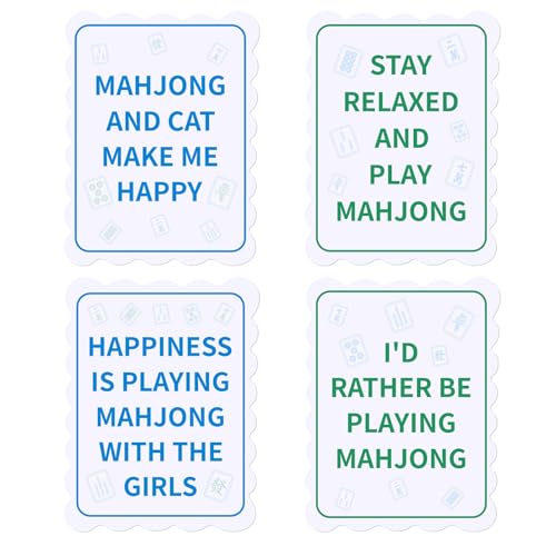 4pcs Colorful Mahjong Shuffled Cards, Thick PVC Shuffling Cards