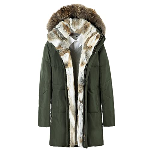 Veste d'hiver verte XXXL pour homme et femme, doudoune mi-longue chaude