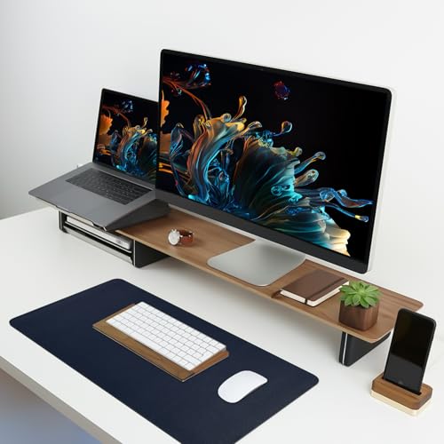 Meetcolor Desk Pad Mat, Navy Blue Leather Desk Mat for Desktop, Computer Mouse Pad Non-Slip, Waterproof Keyboard Mats for Office/Home/Decor, 23.6" x 13.7" — view 4