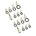 Luzhengyang 16 Pieces Fishing Rod Guides Tip Set Repair Kit 5 Sizes Stainless Steel Ceramic Gold Build Rebuild Poles Line Wear ion Fishing Enthusiasts