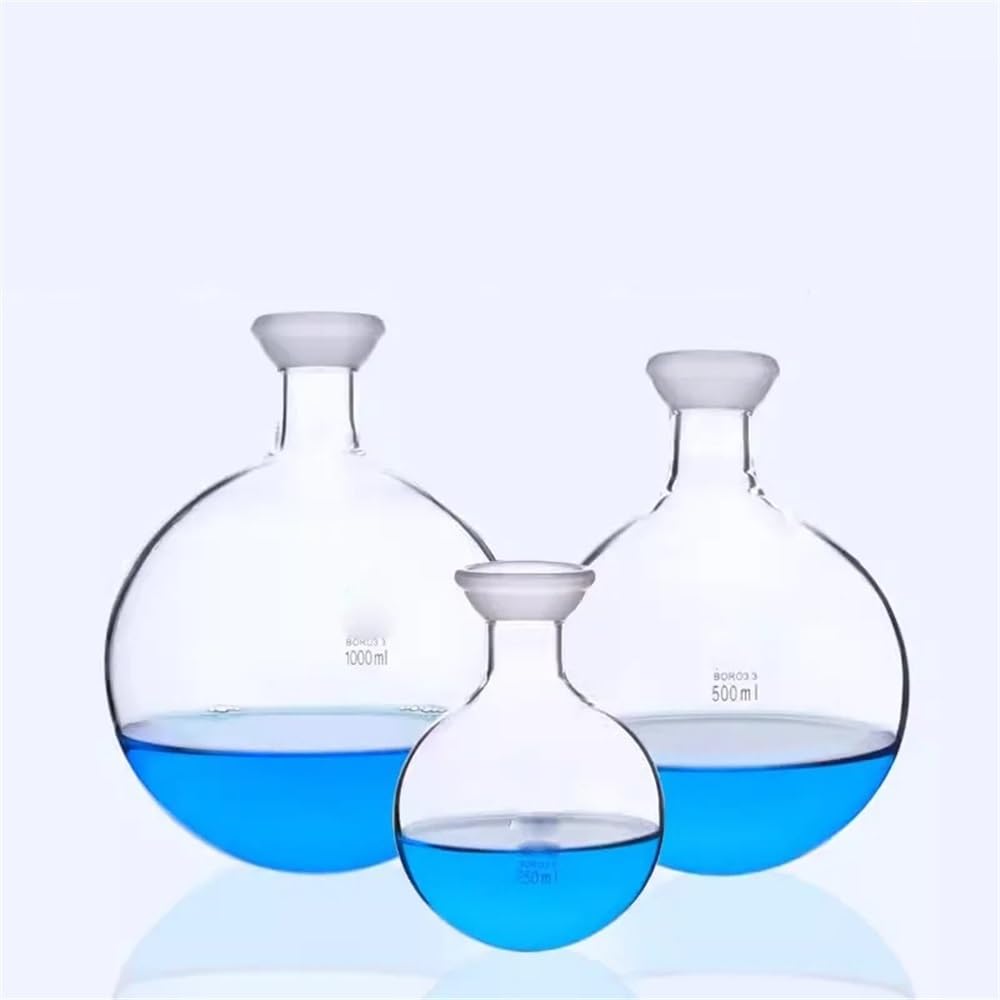 Obrotowa butelka odbiorcza, kolba ze szlifem kulkowym, szklana butelka odbiorcza, okrągła kolba laboratoryjna, 250 ml/500 ml/1000 ml (500 ml)