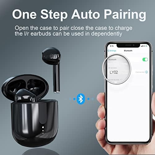 Wireless Earbuds,Bluetooth 5.3 Headphones in Ear Hi-Fi Stereo Sound Touch Control Noise Reduction Wireless Earphones with 4 Mics IPX7 Waterproof Sport Bluetooth Earbuds for Samsung iPhone Android