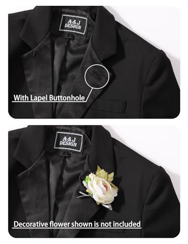 A&J DESIGN Boys' 4 - Piece Tuxedo Set - Jacket, Shirt, Pants & Bowties for Ages 2T to 7 Years - Toddler Stylish Formal Wear3