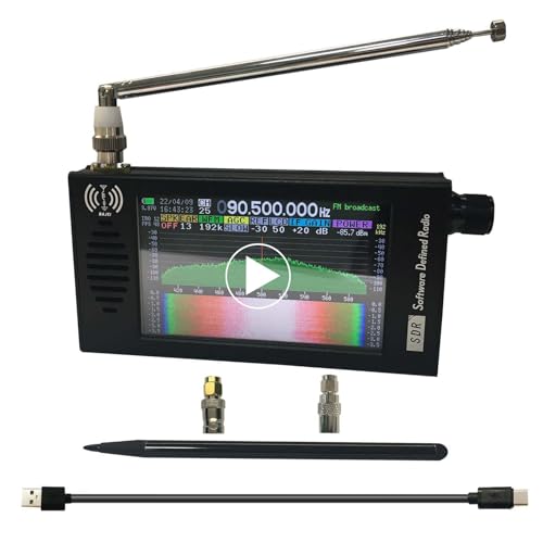 Full-Bands DSP SDR Radio Receiver 4.3 IPS Screen FM/AM/LSB/USB/CW 192kHz Spectrum Rechargeable 5000mAh Rechargeable Battery Aluminum Alloy Shell Nice Sound
