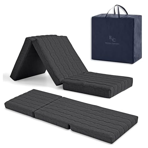 EROSS CONFORT Colchon Camping, Viajes, Caravanas. Plegable 90x195 Núcleo Espuma HD + 2 cm Viscoelastica. para Colchon Plegable Camper Transpirable. Altura 12 cm Color Negro