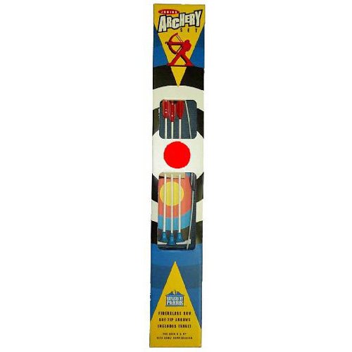 Junior Archery Set, 39 Inch Fiberglass Bow, 3 18 Inch Arrows, 4 Color Targets, Boxed