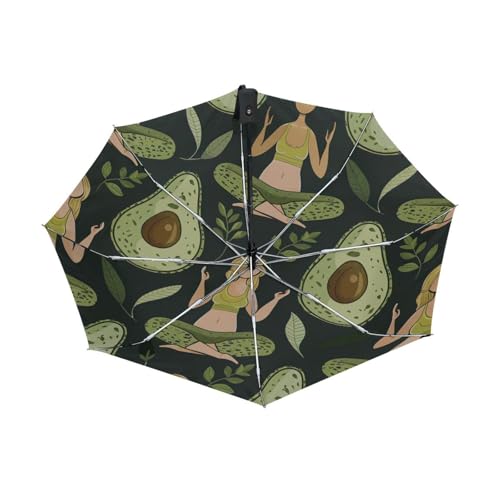Parapluie automatique vert avocat compact et résistant à la pluie