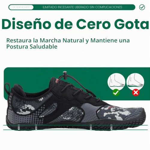 Miniatura 3 de Saguaro Zapatos Minimalistas Hombre Mujer Comodas Respirable Zapatillas De Trail Running Ligeras Calzado Barefoot Antideslizante Para Gimnasio Fitness Senderismo Montaña, Camuflaje 41
