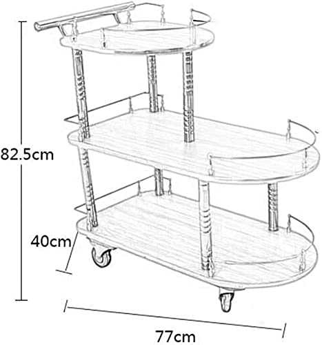 Carrito de servicio de bar con 3 niveles para optimizar el espacio en hoteles 5
