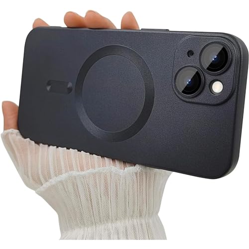 Image of Vaku Luxos Soft Silicon Mag-Safe Back Cover for iPhone 15 Plus Full Lens Protection Silicon Case Scratch Resistant Slim Thin Military-Grade Protection - Black