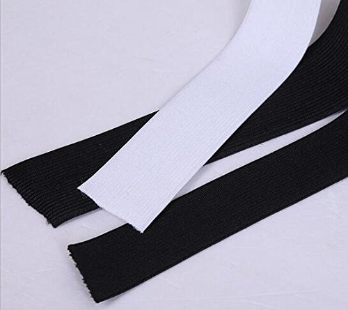 Cheriswelry Rouleau De Cordon élastique Plat En Tricot Tressé Avec Bobine Pour Bricolage, Couture, Loisirs Créatifs - Noir - 90 à 91 M