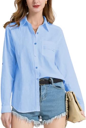 white linen womens button down