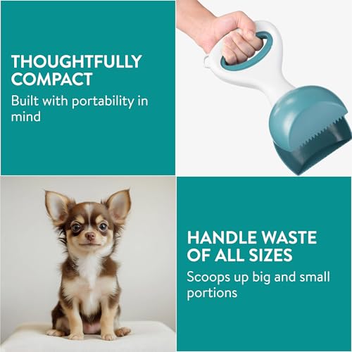 Image of Navaris Dog Pooper Scooper S - Cat, Horse Poop Scoop w /Dense Closure & Smooth Button - Ideal for Dogs & Cats - Long Handled Durable Garden Poo Picker Upper - Deep Green, Small