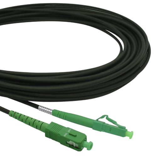Conectra® - Glasfaserkabel gepanzert | OS2 | LC/APC auf SC/APC | schwarz | ideal für Heimnetzwerke | passend für Deutsche Telekom, Vodafone, 1&1, Deutsche Glasfaser und viele mehr (Länge 10 Meter) Conectra® - Glasfaserkabel gepanzert | OS2 | LC/APC auf SC/APC | schwarz | ideal für Heimnetzwerke | passend für Deutsche Telekom, Vodafone, 1&1, Deutsche Glasfaser und viele mehr (Länge 10 Meter)