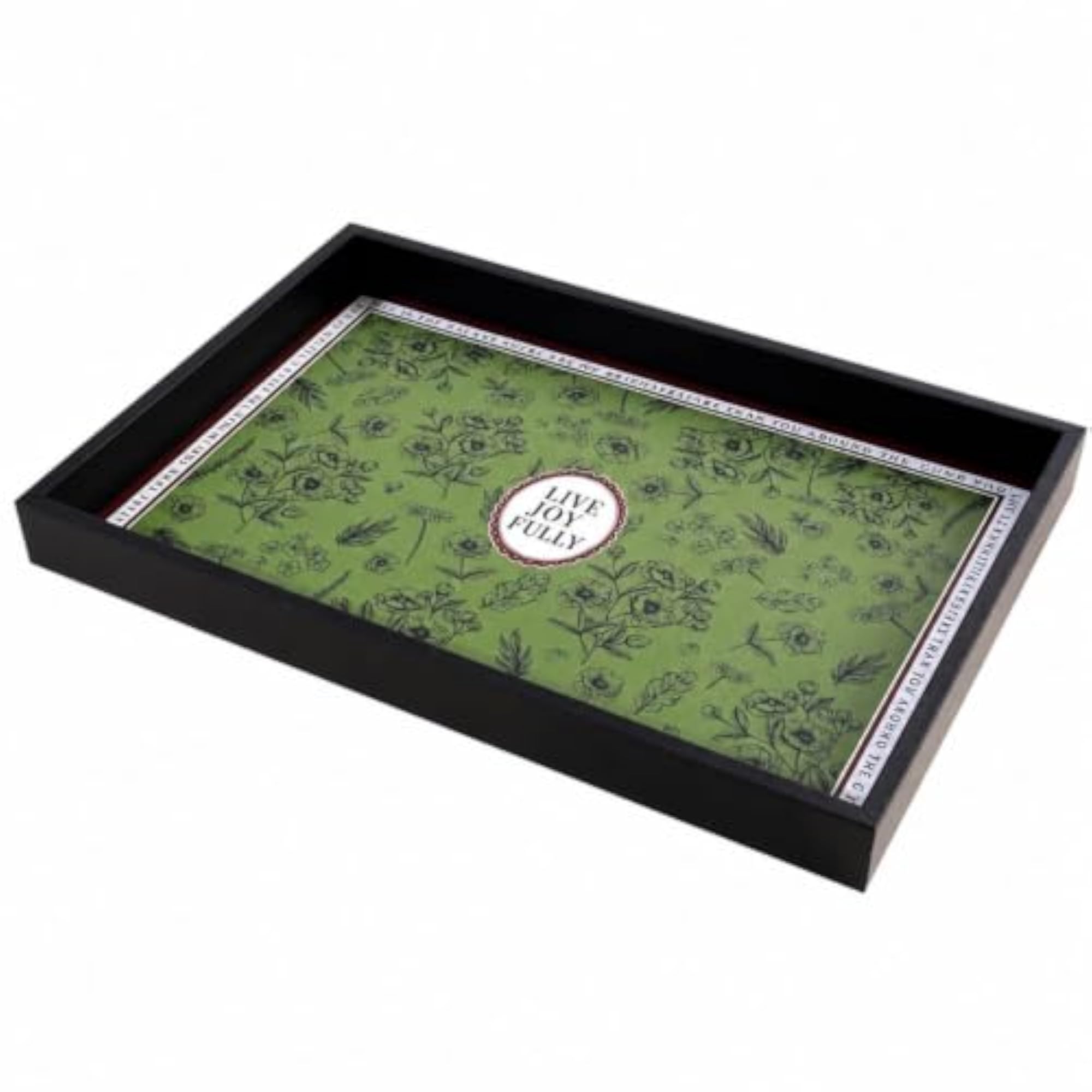 Slim Rectangular Catchall Tray with Raised Frame