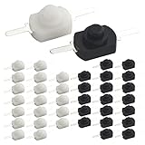 WGCD 40 PCS DC 30V 1A Latching Push Button Switch On Off for Torch Flashlight Light Lamp Wall Outlet, White and Black