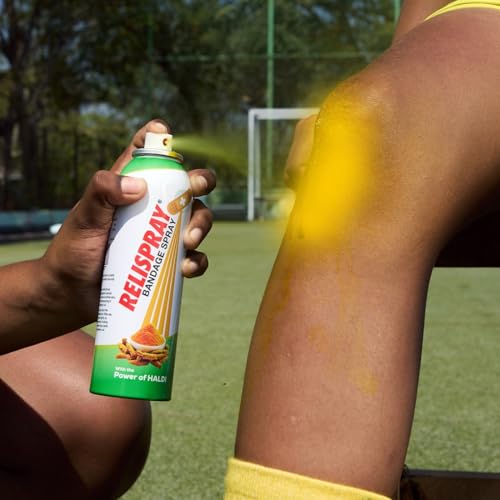 Image of RELISPRAY Bandage Spray | Ayurvedic Spray | Antiseptic Spray | Power of HALDI | Creating Waterproof, flexible skin-like layer | 75g