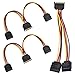 AccEncyc 3 Pack SATA Power Splitter 15 Pin SATA Power Extension Cable 9.8 Inch SATA Splitter SATA Power Cable for Hard Drive, HDD, SSD