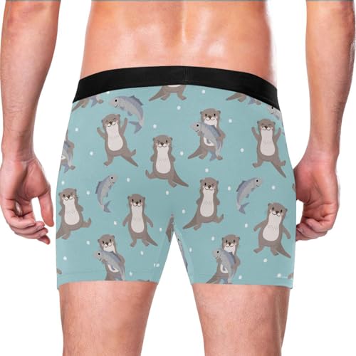 Men's Cute Sea Otters Boxer Briefs Soft Comfort Sports Underwear S-XXL3