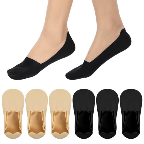 6 Pairs No Show Socks Womens Low Cut Liner Socks Non Slip Invisible Flat Sock for Flats Heels