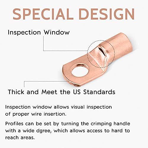 Tsinglax 120Pcs Copper Wire Lugs Awg2 4 6 8 10 12 With Heat Shrink Set, 60Pcs Battery Cable Lugs Battery Cable Ends Ring Terminals Connectors With 60Pcs Heat Shrink Tubing Assortment Kit #TOP1