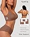 Vertvie Women's Seamless Bras No Underwire Scalloped Push Up Bras Soft Wireless Comfort Bralettes Full Coverage Everyday Bra (Coffee,Medium)