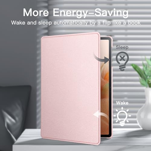 Image of JETech Folio Case for Galaxy Tab S8+ /S7 FE /S7+ 12.4 inch, Pink Gold | For 2022 /2021 /2020 Model, Multi-Angle Stand Cover, S Pen Holder, Slim Protective Cover, Auto Wake /Sleep