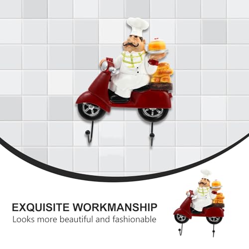 Gancho de pared para cocina sin clavos Kisangel colgador decorativo chef rojo oficina 5