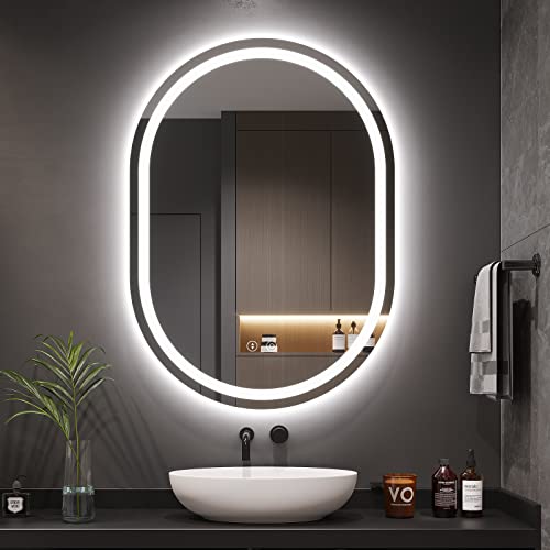 Dripex LED Badspiegel Oval, dimmbar, Antibeschlag fürs Bad 60 x 80 cm – Ansicht 1