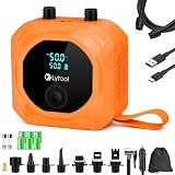 Elektrische SUP Pumpe Akku, Lytool 50 PSI Hochdruck SUP Luftpumpe 12000mAh & 12V Auto-Anschluss Dual-Power Luftpumpe, Auto-Off, Wiederaufladbar für SUP Boards, Kajaks, Zelte & Luftmatratzen
