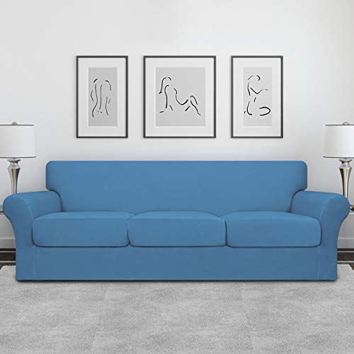 image for Easy-Going 4 Pieces Oversized Stretch Soft Couch Cover for Dogs - Wash