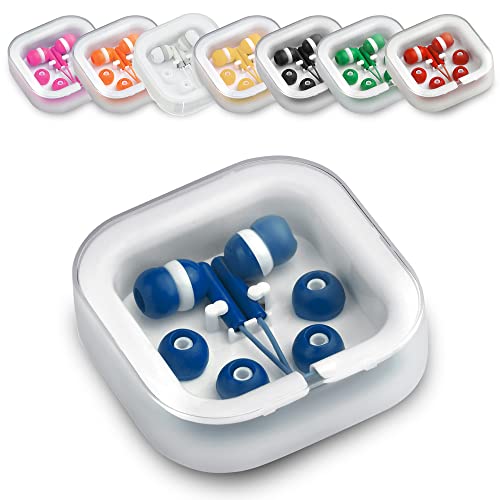 ANTEVIA - Écouteurs filaires Intra auriculaire avec boîte de Rangement et 3 Jeux d'oreillettes |Plus DE 10 MODELES |Anti-Bruit | Couleur: Bleu (Cort Bleu) Cover