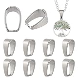 PH PandaHall 160 Stück Edelstahl Snap On Kautionen Haken Anhänger Verschlüsse Pinch Clips Kaution Anhänger für Neckalce Schmuck DIY Handwerk Herstellung, Edelstahl Farbe, 13x7x9mm
