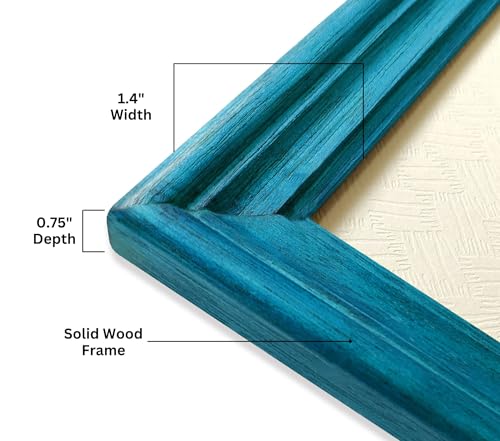 Image of Photo Frames 24x24 inch | Photo Frame For Wall Decoration | Photo Frame Big | Blue Wooden Photo Frames For Wall | Ideal For Living Room & Gift (24x24 inch, Blue)