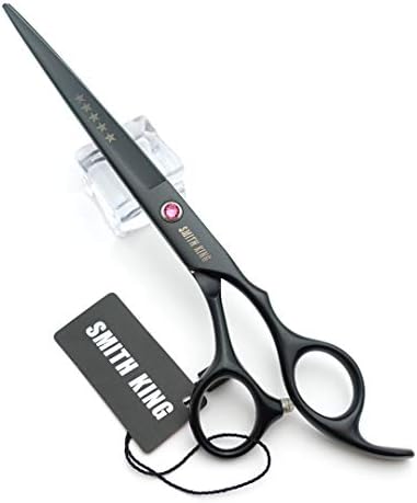 7.0 inch hair scissors set Hair cutting scissors & thinning scissors with razor combs in 1 set (Black)