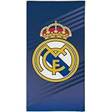 Toalla Real Madrid 70x140 diseño Oficial con Escudo del Club y Colores emblemáticos - Toalla de Playa Real Madrid y baño de Gran tamaño Ideal para Fans del Equipo Blanco con Estilo y Comodidad