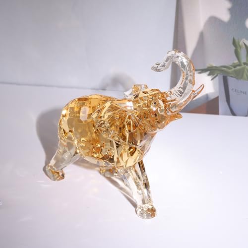 Figura de elefante acrílico transparente para decoración miniatura 4