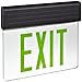 Morris Products 73317 Surface Mount Edge Lit LED Exit Sign,Single Side Legend ,Green on Clear Panel Color, Black Housing (2)