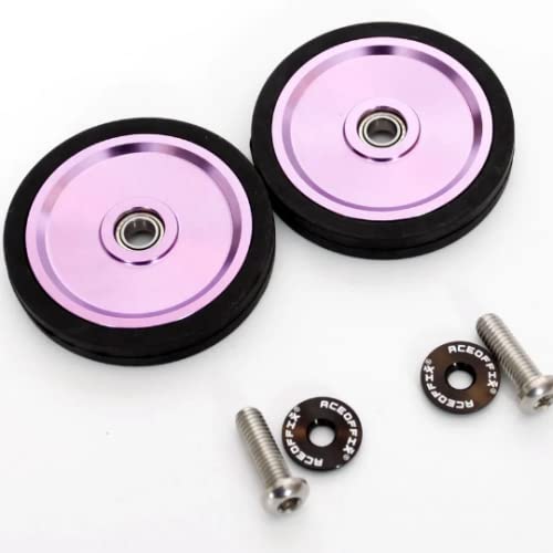 ACEOFFIX 55mm Aluminium Easy Wheels For BROMPTON folding bike in PURPLE - Image 2