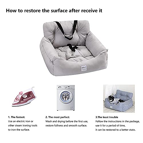 Dekeyoo Dog Car Seats For Small Medium Dogs, Waterproof Puppy Car Seat Pet Safety Car Seat, Pet Booster Seat With Storage Pocket And Clip-On Safety Leash For Small Dogs Or Cats Light Grey Medium #TOP5