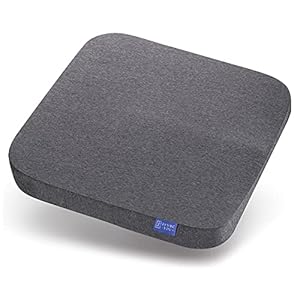 DYNMC YOU Ergonomisch zitkussen, grijs, optimale harde vulling van traagschuim, zachte bekleding, modern design, premium kwaliteit, comfortabel stoelkussen