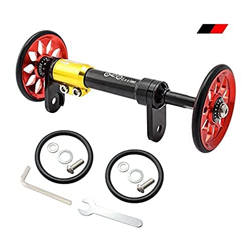 Wheel Extender for BROMPTON Eazy Wheels Extension Rod BLACK/RED (Extender + 2 easy wheels)