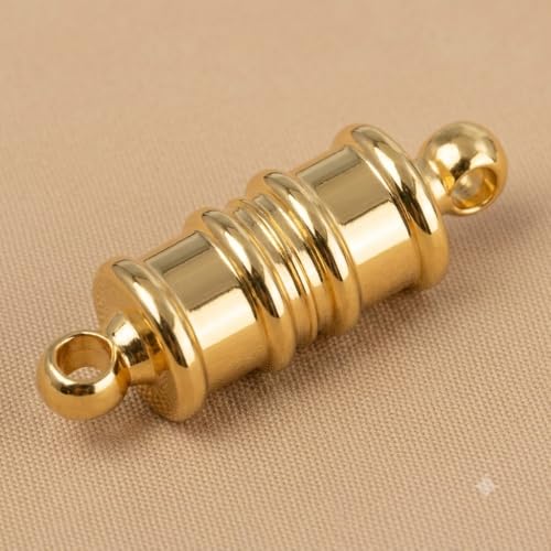 Image of Beadsnfashion 10 Pcs Tube Magnetic Clasp - 18x6mm, Golden Finish | Premium Magnetic Clasp for Jewellery Making, Bracelets & Necklaces | Essential Jewelry Findings Kit