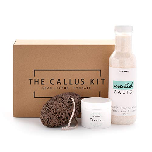 Natural Callus Remover Kit with Pumice Stone For Feet, 20% Urea Cream, and Callus Eliminator Foot Soak with Epsom Salt