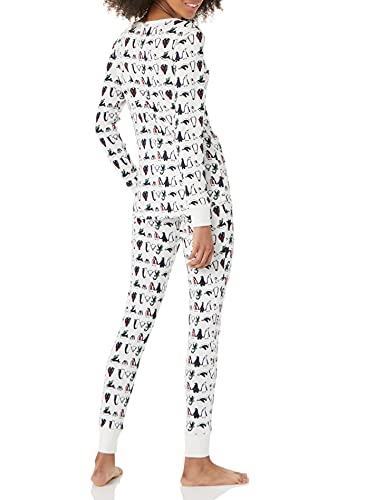 Amazon Essentials Women's Snug-Fit Cotton Pajama Set (Available In Plus Size), Penguin Parade, Medium #TOP1