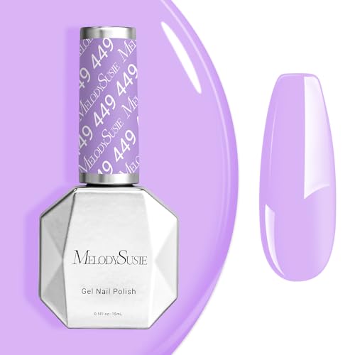 Image of MelodySusie 15ML Lavender Purple Gel Nail Polish,Nails Soak Off UV LED Light Purple Gel Polish Gift for Women Nail Art Manicure Salon DIY Nail Design Decoration at Home-449-A2703