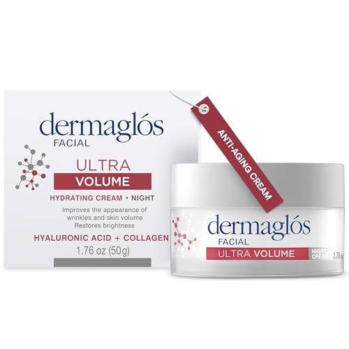 Dermaglós Ultra Volume Anti-Aging Night Cream with Hyaluronic Acid, 1.76 Oz