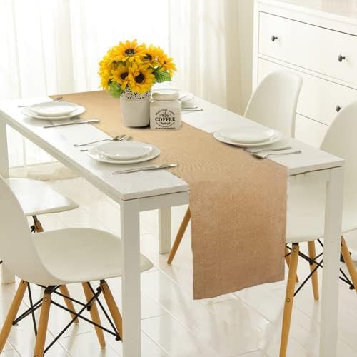 HCTX Jute Table Runner,30*200cm Hessian Roll, Burlap Fabric,Natural Rustic Table Runner for Coffee Table Decoration Wedding Party (1 Roll)