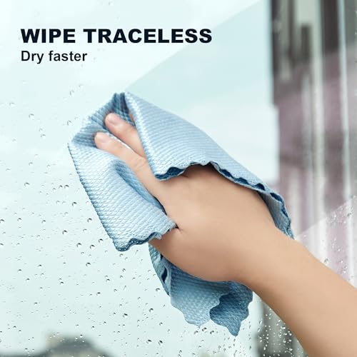 Image of JOYMOOP Fish Scale Streak Free Magic Glass Window Cleaning Cloth, Microfiber Cleaning Cloth, Reusable Absorbent Shiny Wipes, Microfiber Towels, Lint Free Dish Drying Polishing Towels, 5 pcs